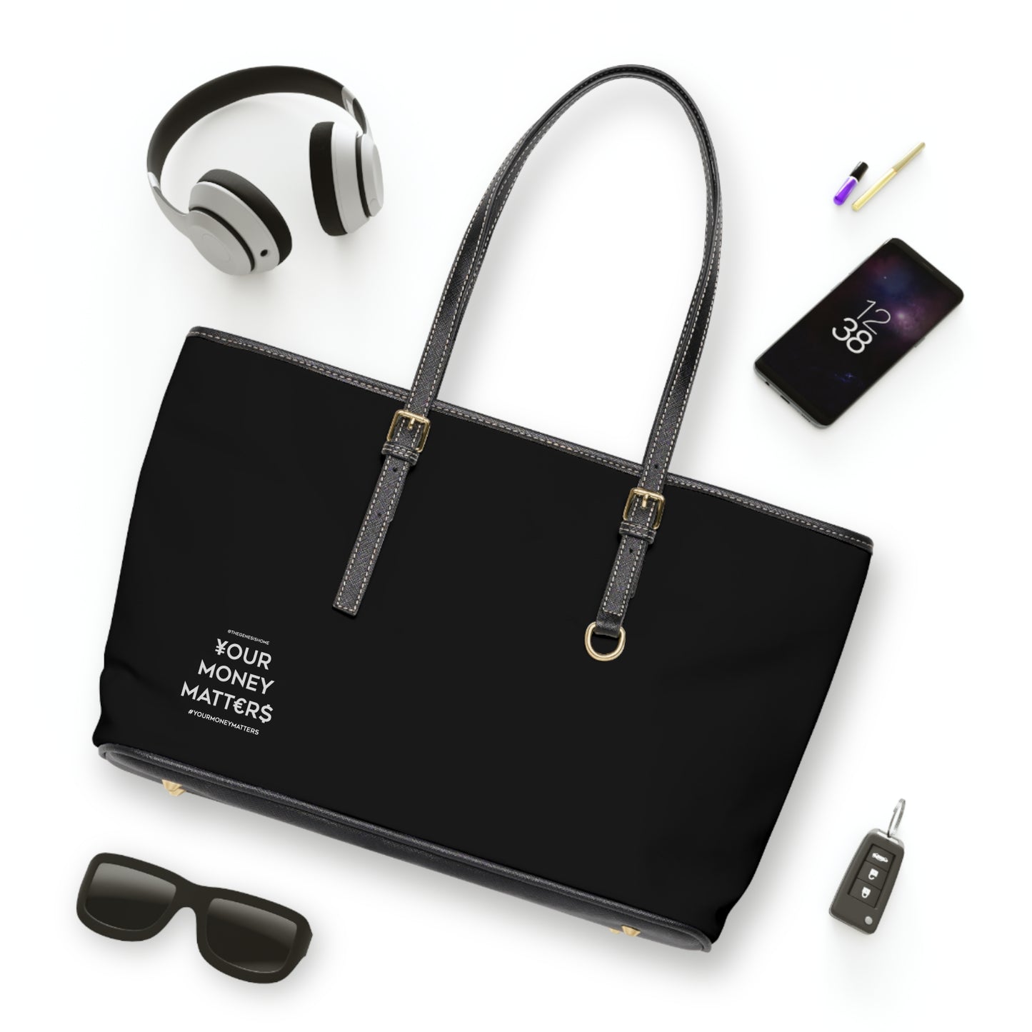 Your Money Matters PU Leather Shoulder Bag