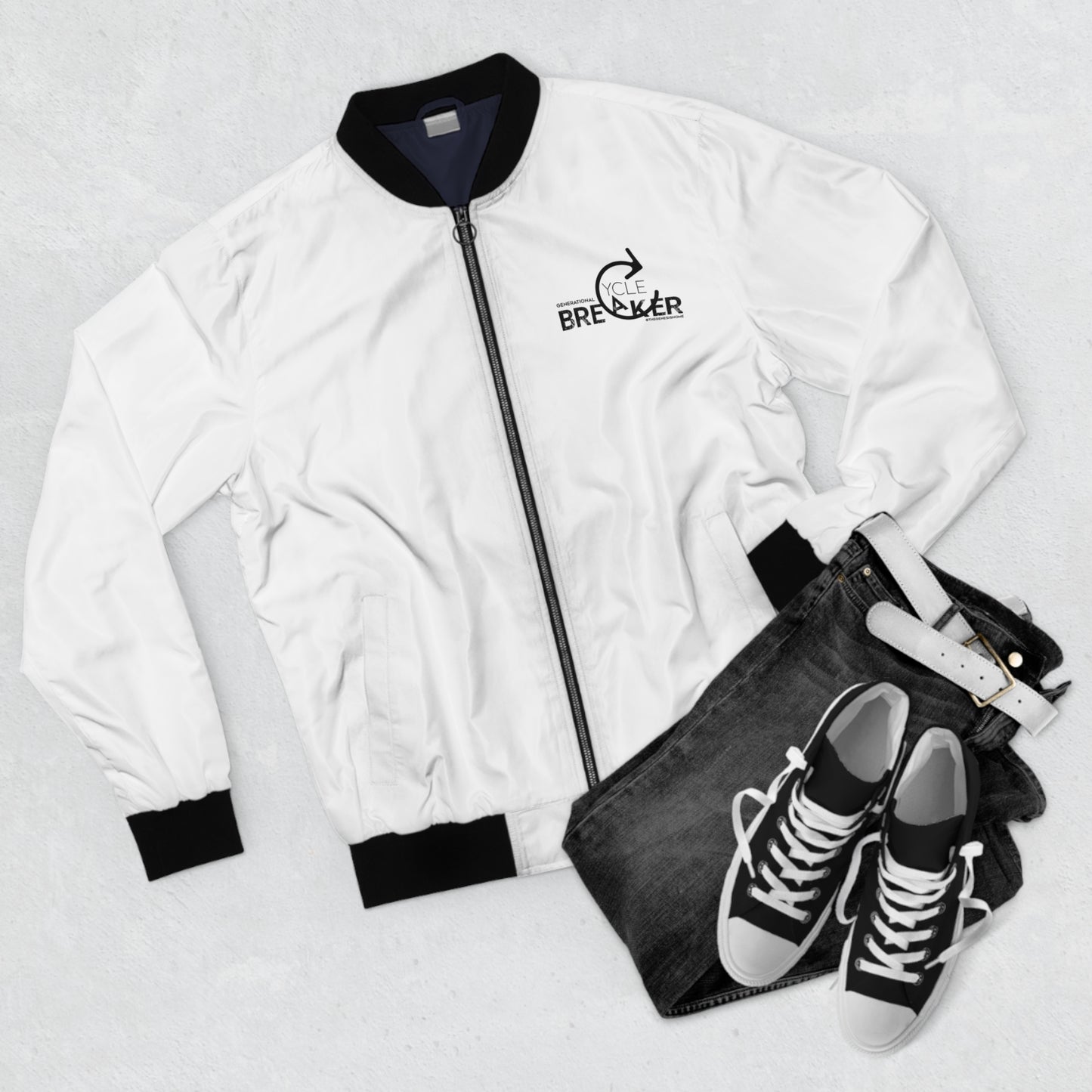 Bomber Jacket for Men Generational Cycle Breaker Start Something New