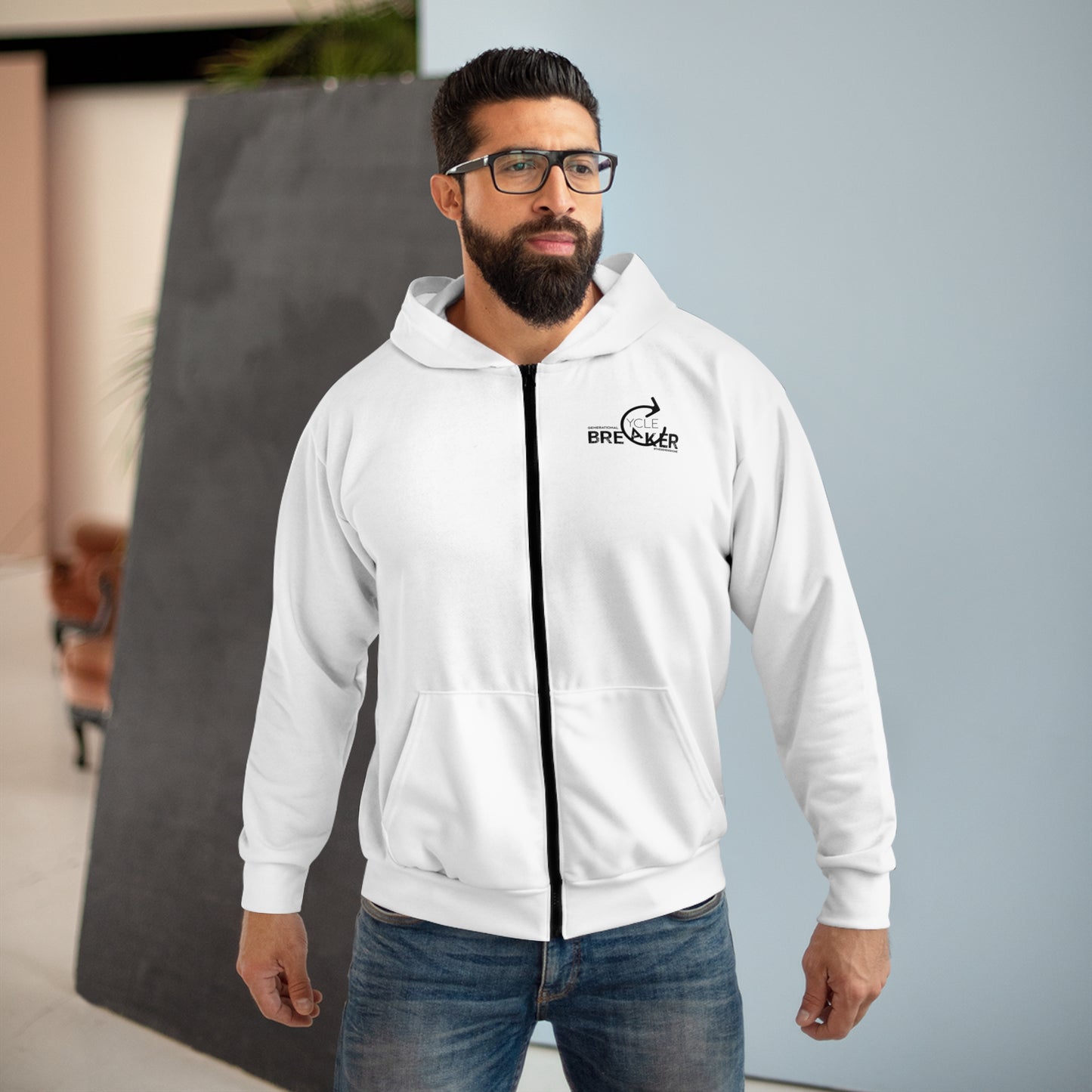 Generational Cycle Breaker AOP Unisex Zip Hoodie